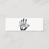 手の中のPawプリント-背景色を選択 スキニー名刺 (正面)