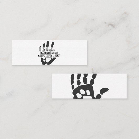 手の中のPawプリント-背景色を選択 スキニー名刺 (正面/裏面)