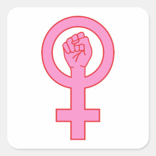 手の付いた女性記号 スクエアシール