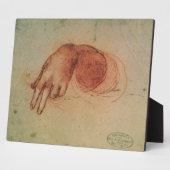 手の勉強(紙上の赤いチョーク) フォトプラーク (側面)