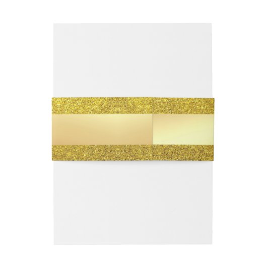 手の原稿の文字のエレガントな金ゴールドのグリッターのテンプレート 招待状ベリーバンド (裏面例)