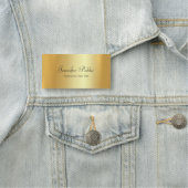 手の原稿の文字のモダンでエレガントな金ゴールドのテンプレート 名札 (インサイチュ)