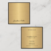 手の原稿の文字のモダンで魅力的な金ゴールドのエレガントな贅沢 スクエア名刺 (正面/裏面)