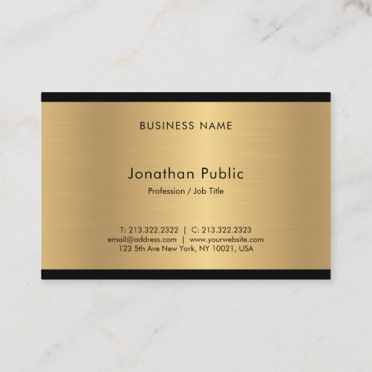 手の原稿の文字のモダンな魅力の金ゴールドのエレガントな上品 名刺 (裏面)