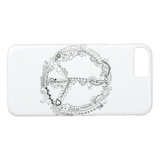 手の図解入りの、写真付きのでアートな花のピースサイン Case-Mate iPhoneケース (裏面(横))