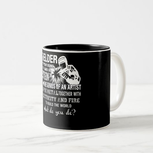 手の外科医の天才芸術家を使用する溶接工 ツートーンマグカップ (正面右)