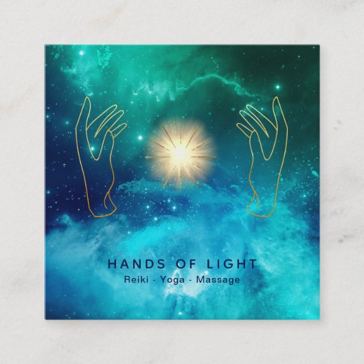 手の宇宙エネルギーを直す*~*の宇宙星 スクエア名刺 (正面)
