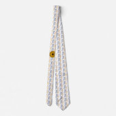 手の平和シンボルVサインのウクライナひまわり ネクタイ (裏面)