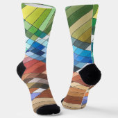手の幾何絵を描抽象芸術パターン ソックス (傾斜あり)
