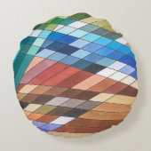 手の幾何絵を描抽象芸術パターン ラウンドクッション (裏面)