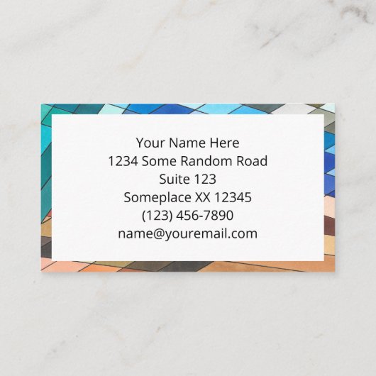 手の幾何絵を描抽象芸術パターン 名刺 (裏面)