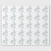 手の引くことのスケッチのヴィンテージのokay手の印 ラッピングペーパー (フラット)