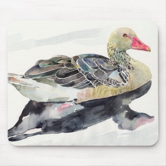 手の引くことの水彩画の鳥、アヒル マウスパッド (正面)