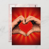 手の形のハート ポストカード (正面/裏面)