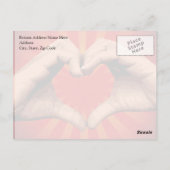 手の形のハート ポストカード (裏面)