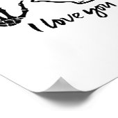 手の形 – スケルトンハート手 ポスター (角)