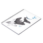 手の影の飛んでいる鳥の幻想超現実美術 ノートブック (左側)