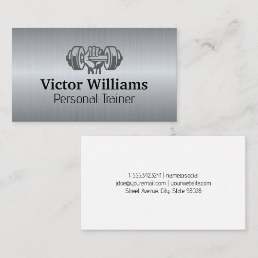 手の持ち上げ重量 | ジムフィットネス 名刺 (正面/裏面)