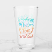 手の指で飲む砂の中のビーチことわざ タンブラーグラス (裏面)