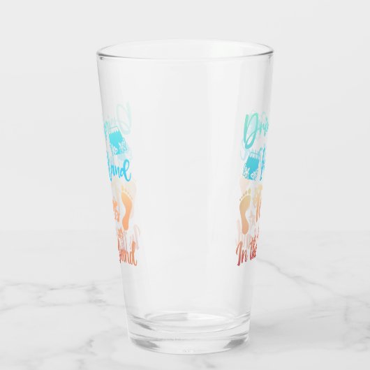 手の指で飲む砂の中のビーチことわざ タンブラーグラス (左)