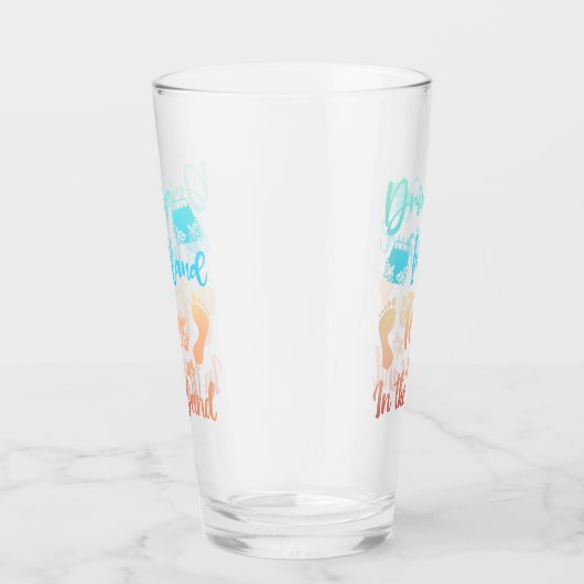 手の指で飲む砂の中のビーチことわざ タンブラーグラス (右)