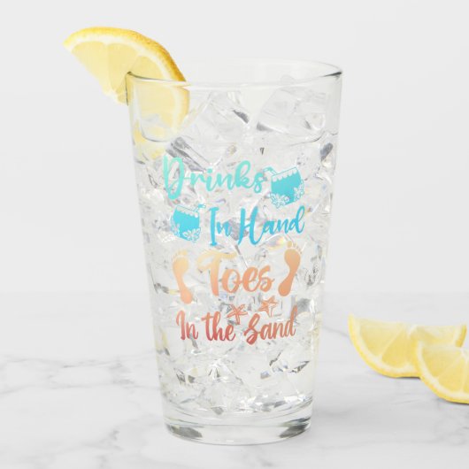 手の指で飲む砂の中のビーチことわざ タンブラーグラス (アイス正面)