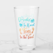 手の指で飲む砂の中のビーチことわざ タンブラーグラス (正面)