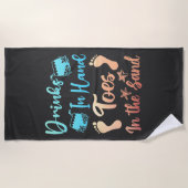 手の指で飲む砂の中のビーチことわざ ビーチタオル (正面)