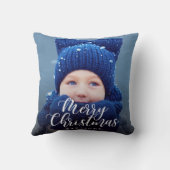 手の教養があるメリークリスマスの休日の写真 クッション (裏面)