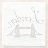 手の教養があるロンドン橋 ガラスコースター (裏面)