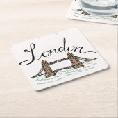 手の教養があるロンドン橋 スクエアペーパーコースター (アングル)