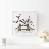 手の教養があるロンドン橋 スクエア壁時計 (ホーム)