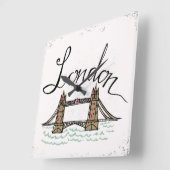 手の教養があるロンドン橋 スクエア壁時計 (傾斜)