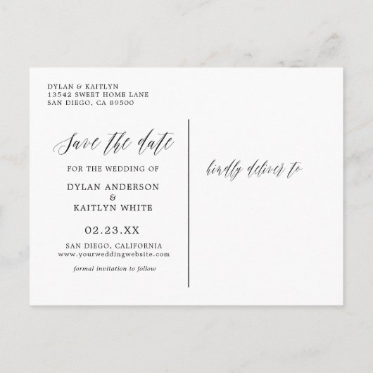 手の教養がある写真の素朴な保存日付の郵便はがき 案内ポストカード (裏面)