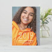 手の教養がある卒業パーティーの写真の発表 案内状 (スタンド正面)