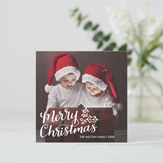 手の教養がある完全な写真の正方形のクリスマスカード シーズンカード (スタンド正面)
