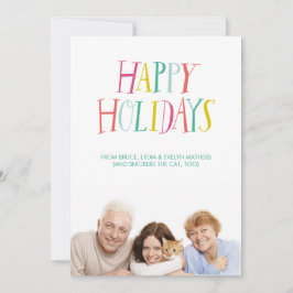 手の教養がある幸せな休日の写真カード シーズンカード