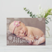 手の教養がある泡点の写真の誕生の発表 案内状 (スタンド正面)