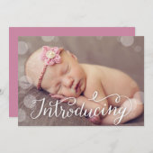 手の教養がある泡点の写真の誕生の発表 案内状 (正面/裏面)