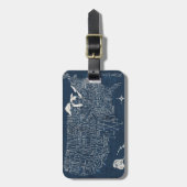 手の教養がある青米国の地図 ラゲッジタグ (正面縦)