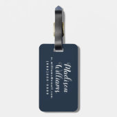 手の教養がある青米国の地図 ラゲッジタグ (裏面縦)