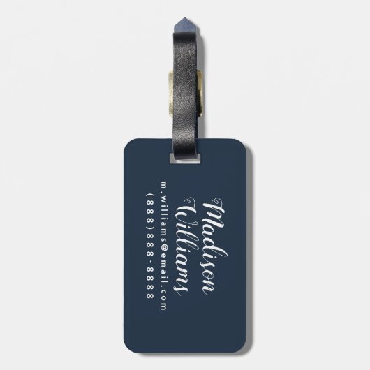 手の教養がある青米国の地図 ラゲッジタグ (裏面縦)