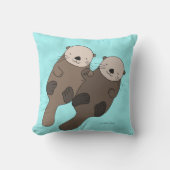 手の枕かわいいカワウソの装飾用クッションを握っているカワウソ クッション (正面)