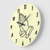 手の柱時計を祈ること ラージ壁時計 (傾斜)