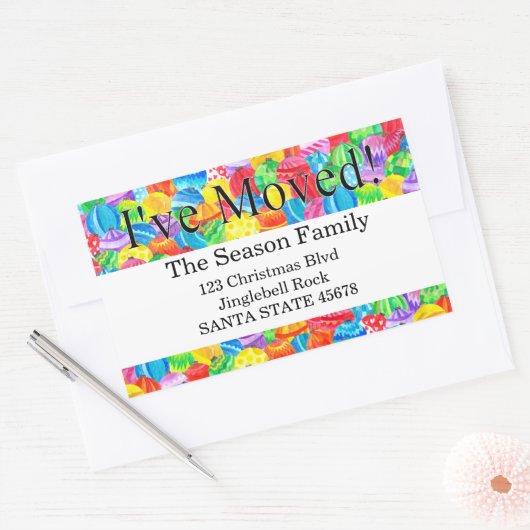 手の水の色のステッ絵を描クを移動した 長方形シール (封筒)