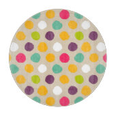 手の水玉模様パターン カッティングボード (正面)