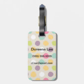 手の水玉模様パターン ラゲッジタグ (裏面縦)