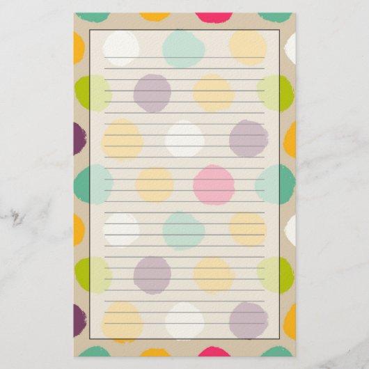 手の水玉模様パターン 便箋 (正面)