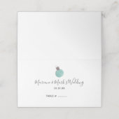 手の水色のクリスマスオーナメント冬 プレイスカード (外部開封)