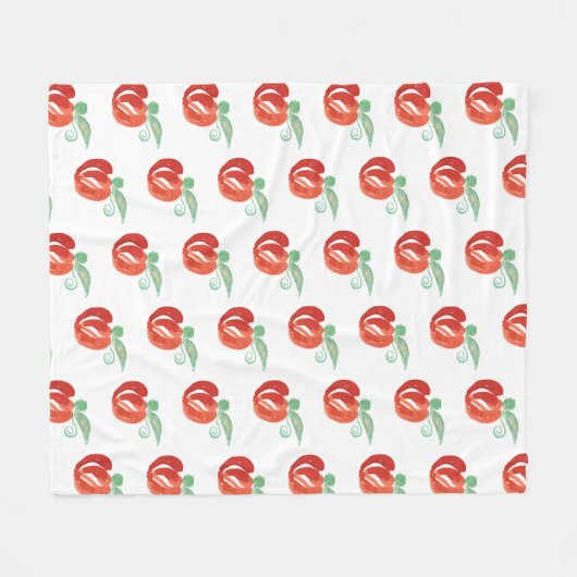 手の水色の明るいエレガントオレンジ色のカボチャ フリースブランケット (正面(横))